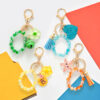 Wholesale Colored crystal bead bracelet keychain