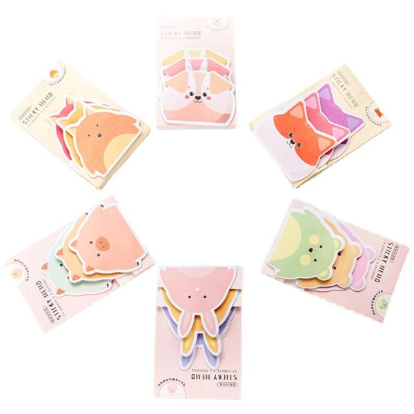 Wholesale Cute Cartoon Sticky Notes 3 Books Animal Stacking Set