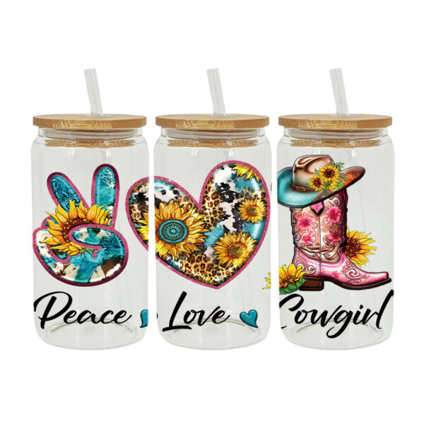 Wholesale UV Transfer Paste Glass Crystal Label Crystal Paste Cross-border Special Paste for 16oz Glass Cup 23cmX11cm