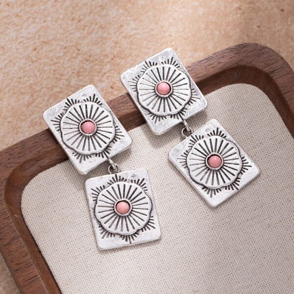 Wholesale Western style turquoise lightning Bohemian style earrings