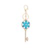 Wholesale Lucky Clover Flower with Water Diamond Metal Keychain
