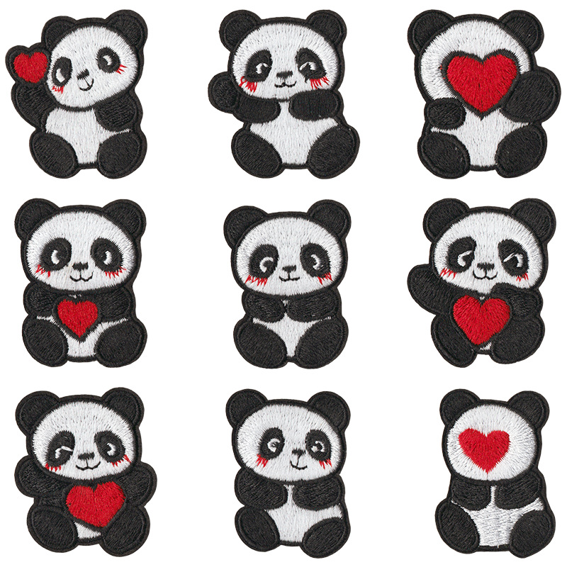 Wholesale Cute cartoon panda embroidery DIY Patches