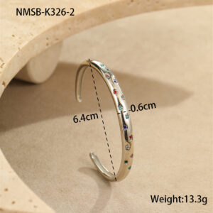 Nmsb-k326-2 steel color diamond bracelet / 18K