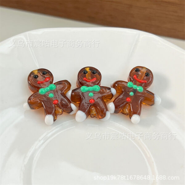 Wholesale 10pcs Christmas Gingerbread Man Glass Beads