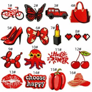 Red series cloth patch set 16 pieces