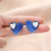 Wholesale Klein Blue Geometric Heart Earrings