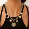 O1CN01yvj9TL1x6VZ1IItHi_2218560116394-0-cib Wholesale Sunflower Sun Moon Gemstone Pearl Pendant Necklace