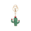 Wholesale Handmade Diamond-Encrusted Alloy Cactus Keychain