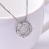 Wholesale Circular geometric inlaid diamond pendant necklace