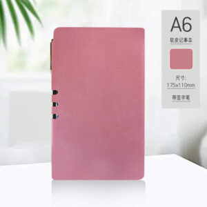 A6 pearlescent blank pen holder with spine back (notebook + pen)