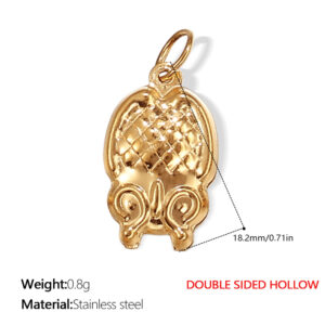 Pj272g double-sided hollow gold pendant