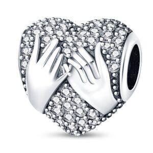 Pac367-heart-shaped stone-set hand-beaded beads