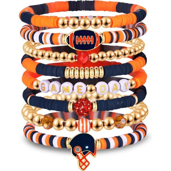 Wholesale 8pcs rugby multi-layer stackable bracelet