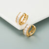 Wholesale Colored zircon brass gold-plated earrings