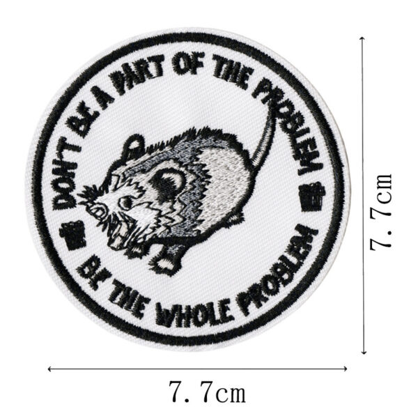 Wholesale Rock punk style embroidered crow skull flame patch