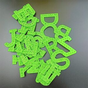 Green drill 1 set of 26 letters 5cm high