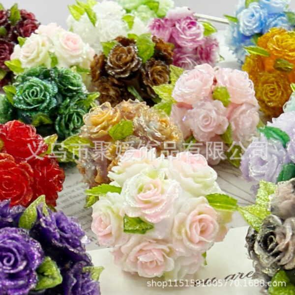 Wholesale Heavy-duty colorful ceramic clay rose flower ball beads