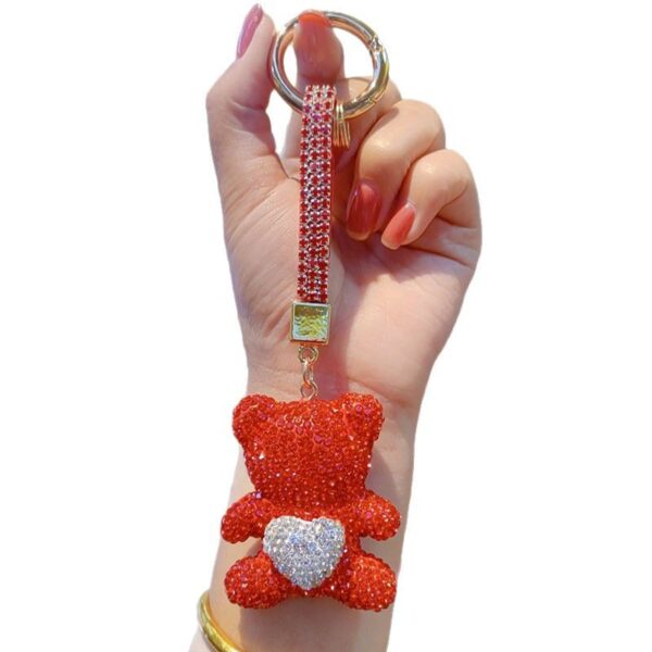 Wholesale Clay Diamond Bear Love Pendant Keychain