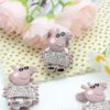 Wholesale Double-sided oil-inlaid alloy cute Peppa Pig beads