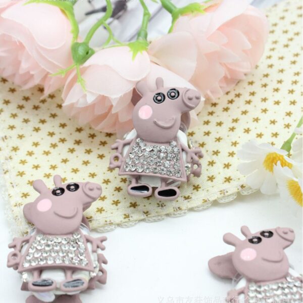 Wholesale Double-sided oil-inlaid alloy cute Peppa Pig beads