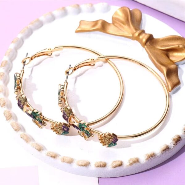 Wholesale St. Patrick's Day Big Hoop Rabbit Joker Earrings