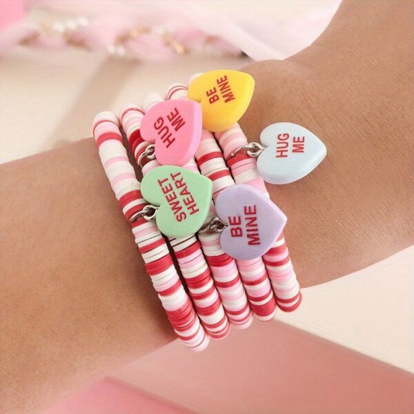 Wholesale Love Tagging Soft Pottery Bracelet Cute Resin Pendant Valentine's Day Bracelet