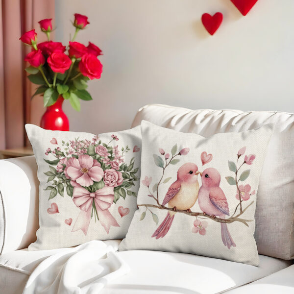 O1CN01z6vAmN2BnTJzK7ZaX_4183138383-0-cib Wholesale Pink Valentine's Day Pillow Cover Linen Love Letter Print