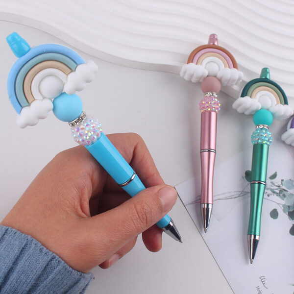 O1CN01z7x5ls1NrNvaXnKh0_2214899881623-0-cib Wholesale Silicone Rainbow Bead Plastic Pen