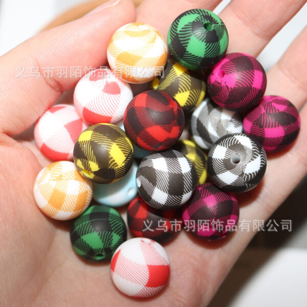 O1CN01z8Cnvl1gWkaRkAtdA_2214318854150-0-cib Wholesale 10PCS 15mm Watermark Silicone Color Lattice Beads