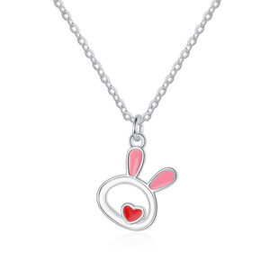 Wholesale Rabbit Love Hollow Drop Glue Necklace