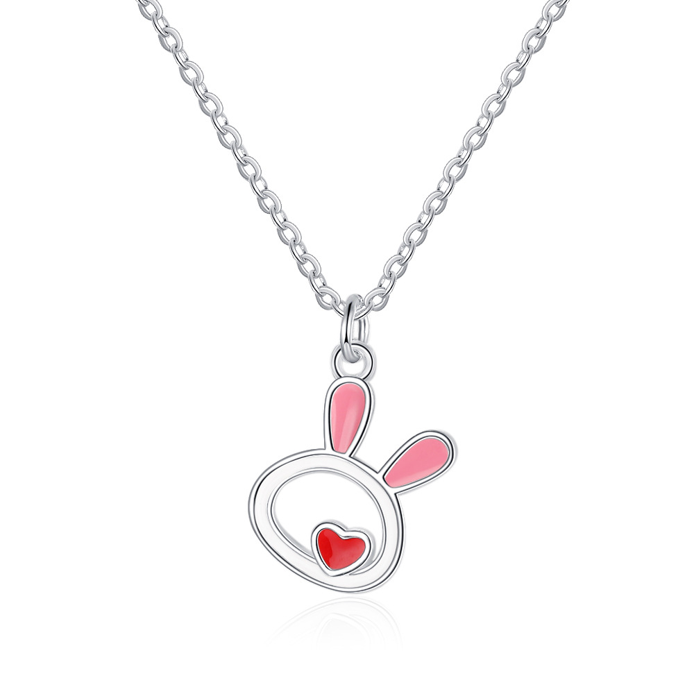Wholesale Rabbit Love Hollow op Glue Necklace