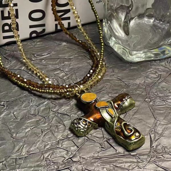 O1CN01zA7w7u1x6VSVgrKa1_2218560116394-0-cib Wholesale Gothic-style cross multi-layer beaded necklace