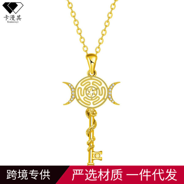 Wholesale Greek snake-shaped winding key necklace