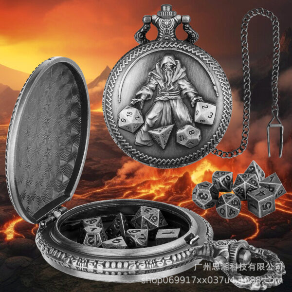 Wholesale Board game set dice character mage pocket watch