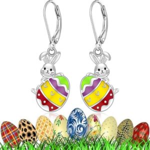 Wholesale Easter egg cute rabbit pendant earrings