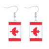 Wholesale New Canadian Flag Earrings Zinc Alloy Dripping Oil Red Maple Leaf Earrings