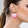 Wholesale Pink Love Candy Color Valentine's Day Acrylic Earrings