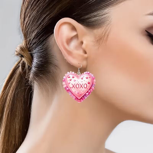 Wholesale Pink Love Candy Color Valentine's Day Acrylic Earrings