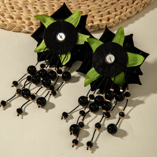 Wholesale Colorful three-dimensional rose flower earrings