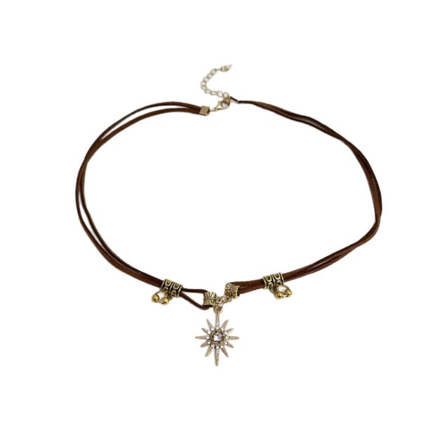 Wholesale Octagonal Brown Melard Series Double layered Clavicular Chain