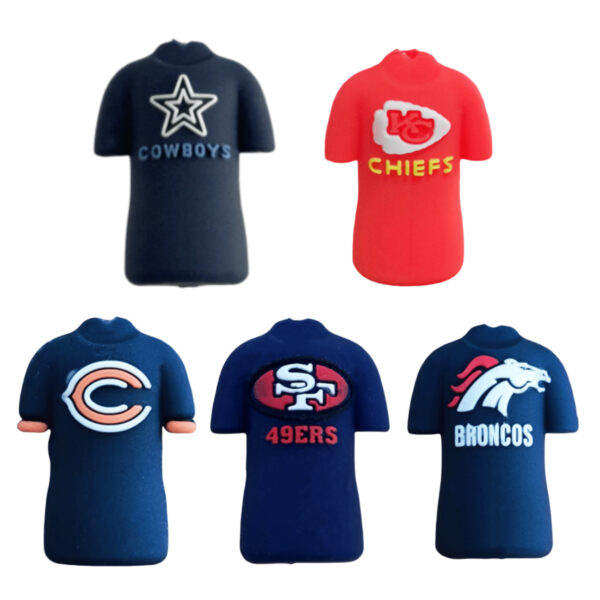 Wholesale Cross-Border Popular Nfl Team Jersey Series Silicone Beads Tk Live Broadcast Amazon DIY String Pen Bead Accessories