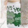 Wholesale Green Cartoon Four-Leaf Clover 16oz Cup UV DTF Wraps