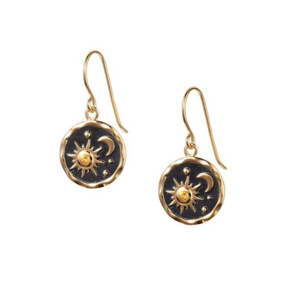 Wholesale Vintage Sun Moon Diamond Pendant Earrings