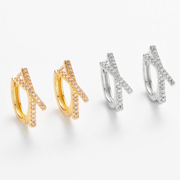 Wholesale Zircon Cross Earrings, Niche Design,