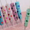 Wholesale Heart-Shaped Colorful Full Diamond DIY Fancy Beadable Pens