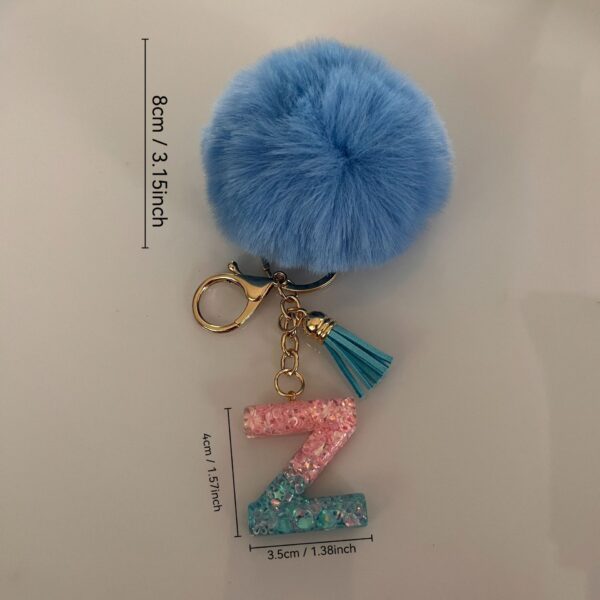 Wholesale Blue letter ball pendant letter keychain