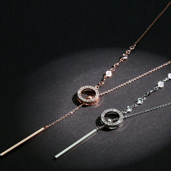 Wholesale Long round adjustable stretch diamond studded necklace