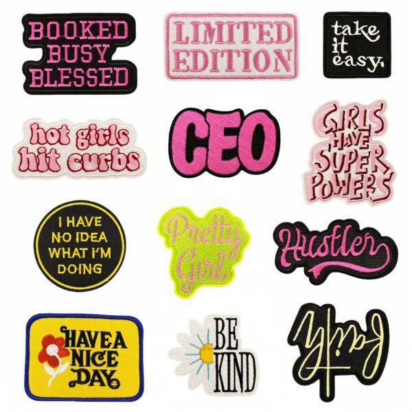 Wholesale Cartoon English word embroidery DIY patches