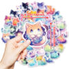 Wholesale 50 Cute Cartoon Fantasy Starry Sky Cat Creative Stickers