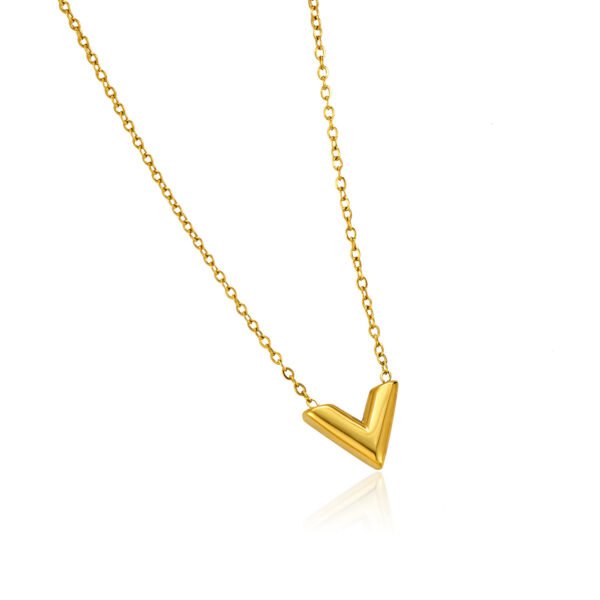 Wholesale New Minimalist Niche V Letter Bracelet, Necklace, and Earrings Set